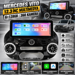 Mercedes Vito 12,3inç 6+128gb 360 Kamera