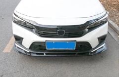Honda Civic FE1 2022 İçin Uyumlu PianoBlack Ön Lip (Parlak Siyah-3 Parça)