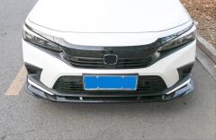 Honda Civic FE1 2022 İçin Uyumlu PianoBlack Ön Lip (Parlak Siyah-3 Parça)