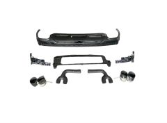 Audi Q7 2020 + SQ7için Uyumlu Yedek Parça Difüzör & Siyah Egzoz Seti