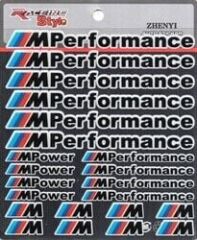 Bmw Uyumlu M Performance Sticker 22 Adet Siyah