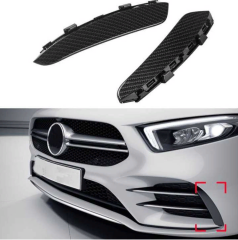 Mercedes W177 A Serisi 2019+ Uyumlu Yedek Parça Ön Tampon Yan Bıçakları - 2 Parça - Karbon