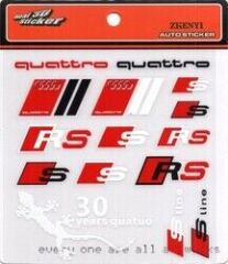 Audi RS Uyumlu Sticker 15 Adet