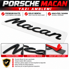 Porsche Macan Uyumlu Oem Bagaj Logosu Siyah (AL-7)