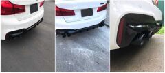 Bmw G30 Uyumlu M5 Difüzör ve M5 Egzoz Seti Parlak Siyah