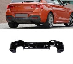 Bmw 1 Serisi  F20 2015-2018 Uyumlu Yedek Parça LCI MT Tampon İçin Çift Çıkış Difüzör  (İkili Çıkış)