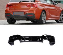 Bmw 1 Serisi  F20 2015-2018 Uyumlu LCI MT Tampon İçin Çift Çıkış Difüzör  (İkili Çıkış)