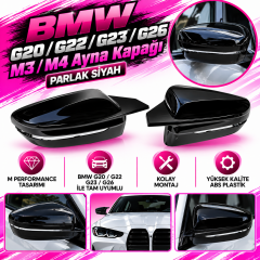 Bmw G20 / G22 / G23 / G26 M3 / M4 Ayna Kapağı Parlak Siyah