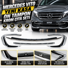 Mercedes Vito Yeni Kasa Ön Tampon Krom Çıta Seti