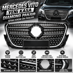 Mercedes Vito Yeni Kasa Diamond Panjur Siyah Krom Ön Panjur