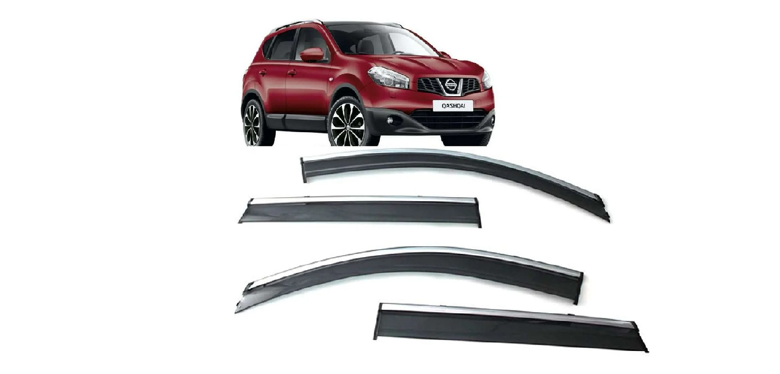 Nissan Qashqai 2006-2013 Uyumlu Kromlu Cam Rüzgarlığı
