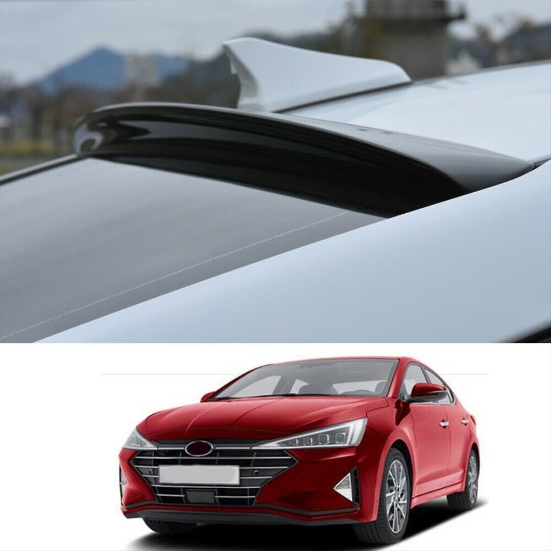 Hyundai Elantra 2021+ Uyumlu Yedek Parça Cam Üstü Spoiler - Piano Black (Parlak Siyah)