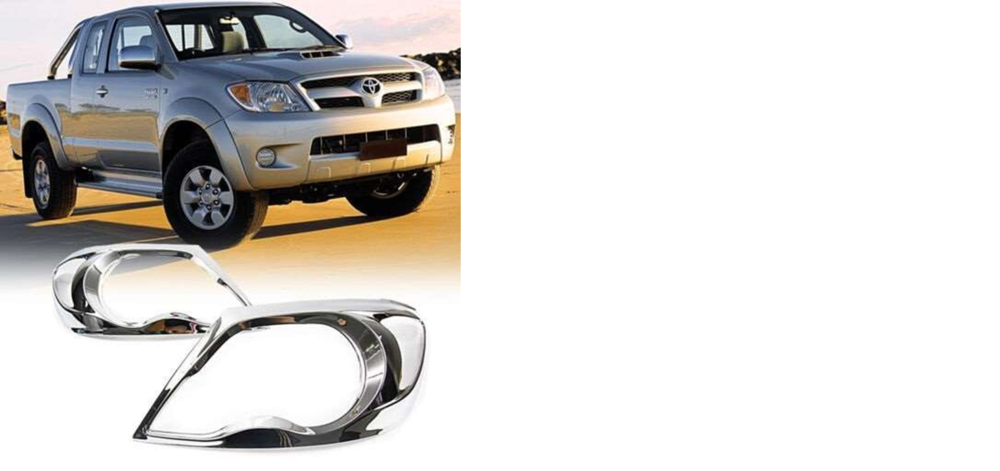 Toyota Hilux Vigo 2005-2011 Uyumlu Ön Far Kaplama ABS Krom Parça