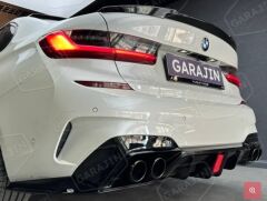Bmw 3 Serisi 2019+ G20 İçin Uyumlu  M3 GTS Difüzör Seti (Çakarlı ve Egzozlu)