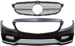 Mercedes W205 C Serisi C63 Görünüm Ön Tampon Panjur (Silver Trim)