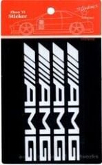 Mercedes Uyumlu Yedek Parça Amg Beyaz Sticker 4 Adet