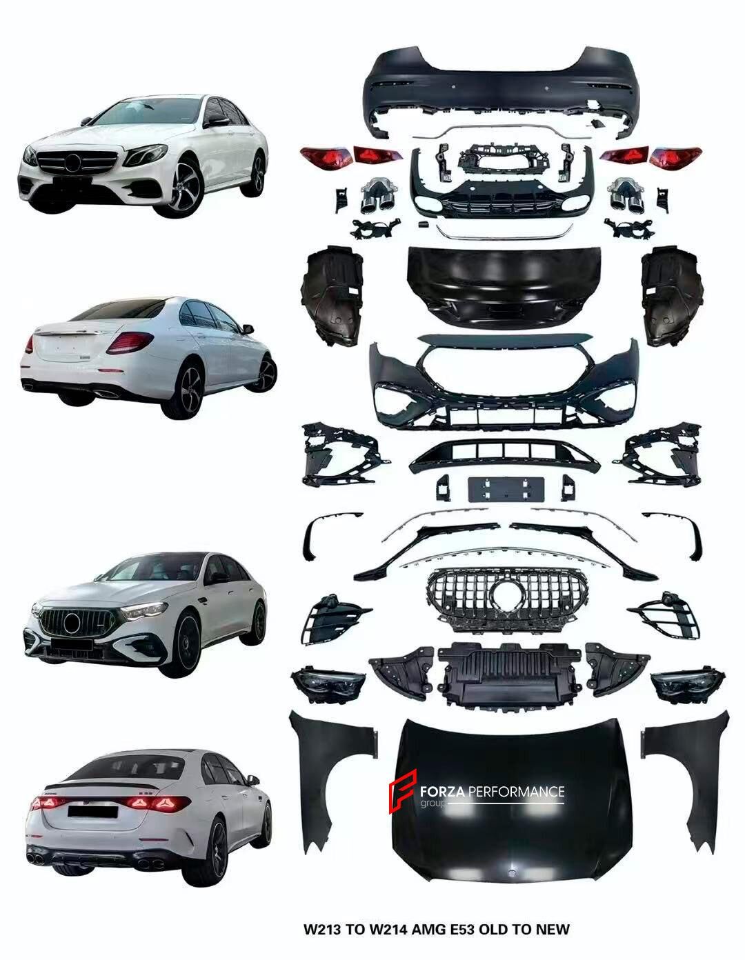 Mercedes W213 2016–2020 Uyumlu W214 E53 AMG Dönüşüm Seti