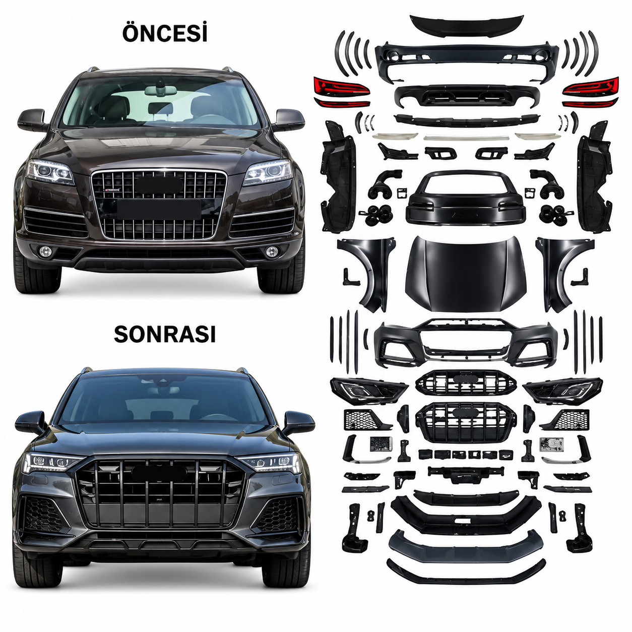 Audi Q7 4L 2006–2015 Uyumlu 4M 2020–2024 SQ7 Dönüşüm Seti
