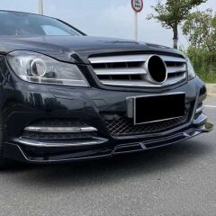 Mercedes W204 2007-2014 C Serisi Uyumlu Ön Lip Brabus- Pıano Black (Parlak Siyah) (AMG)