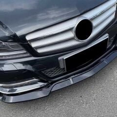 Mercedes W204 2007-2014 C Serisi Uyumlu Yedek Parça Ön Lip Brabus- Pıano Black (Parlak Siyah) (AMG)