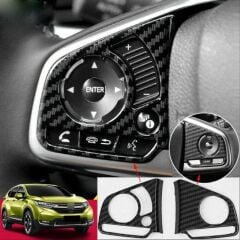 Honda Uyumlu Yedek Parça Civic FC5 2016-2020 İçin Uyumlu Direksiyon Kaplaması 2 Parça- Karbon