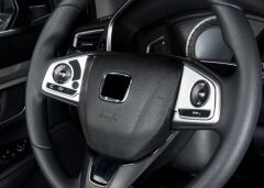Honda Uyumlu Civic FC5 2016-2020 İçin Uyumlu DIireksiyon Kaplaması 2 Parça - Silver