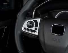 Honda Uyumlu Yedek Parça Civic FC5 2016-2020 İçin Uyumlu DIireksiyon Kaplaması 2 Parça - Silver