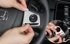 Honda Uyumlu Yedek Parça Civic FC5 2016-2020 İçin Uyumlu DIireksiyon Kaplaması 2 Parça - Silver