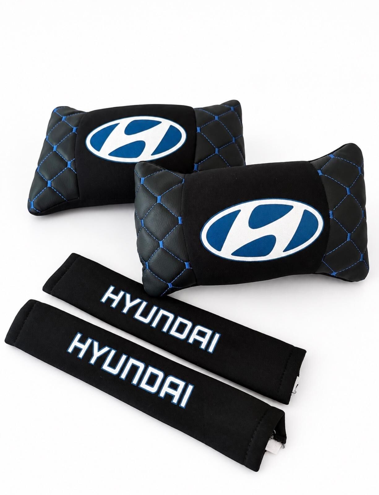 Hyundai Logolu Boyun Yastığı Ve Emniyet Kemer Kılıfı Kahverengi