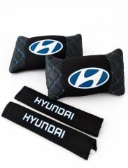 Hyundai Logolu Boyun Yastığı Ve Emniyet Kemer Kılıfı Kahverengi