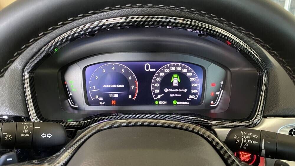 Honda Uyumlu Civic FE1 2022 İçin Uyumlu Gösterge Kaplama - Karbon