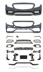 W205 C Serisi İçin C63 Görünüm Ön Tampon Panjur (Silver Trim) Gtr Panjur İle