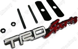 TRD Sports Beyaz-Kırmızı Metal Panjur Logosu