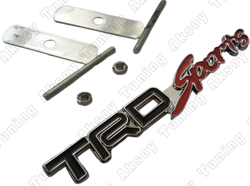 TRD Sports Siyah-Kırmızı Metal Ön Panjur Logosu