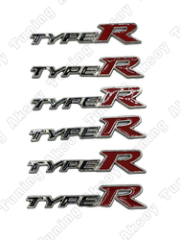 TypeR Siyah-Kırmızı Bagaj Logosu 6Lı