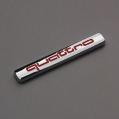 Audi Quattro Uyumlu Krom Kırmızı Bagaj Logosu