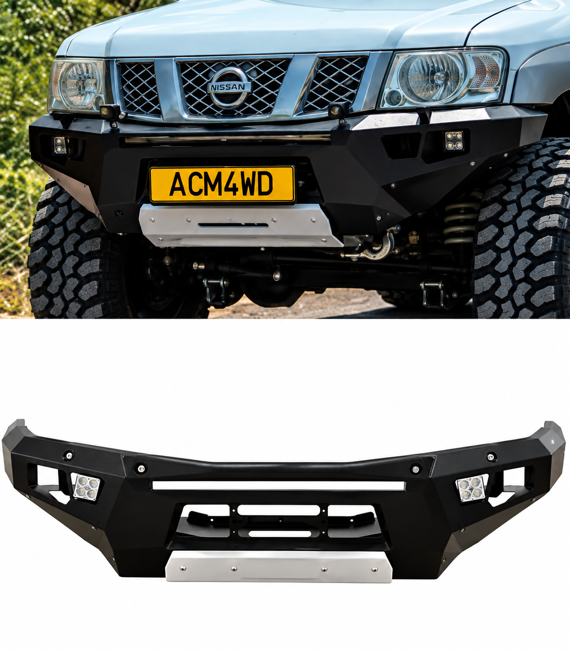 Nissan Patrol Y61 Uyumlu Off Road Çelik Ön Tampon LED Sis Lambalı