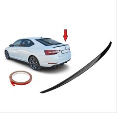 Skoda Süper B Uyumlu Yedek Parça 2020+ Üstü Spoiler- Piano Black (Parlak Siyah)
