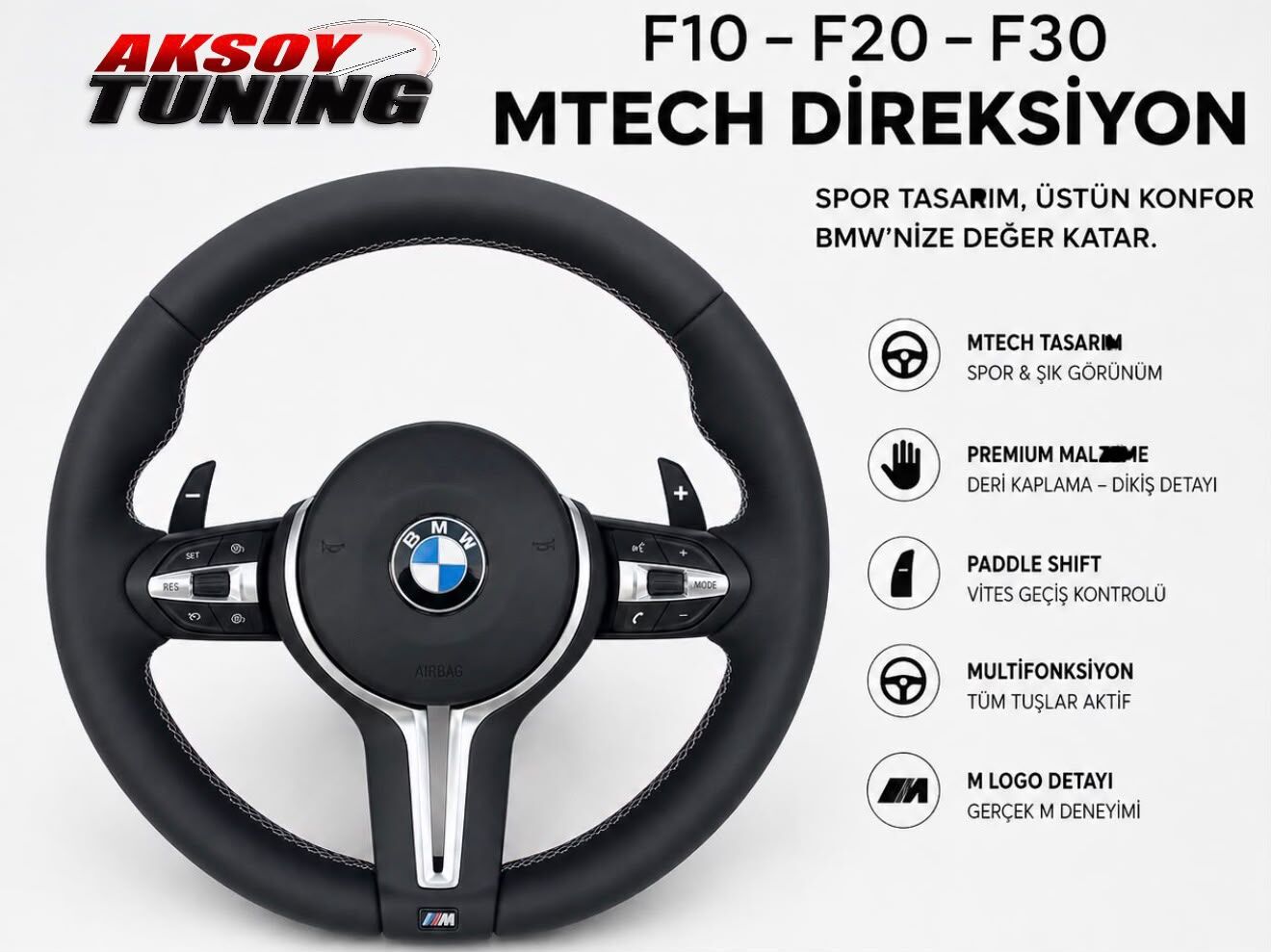 BMW F10 5,6,7Series Uyumlu M5,M6,M8,5GT Direksiyon