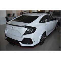 Honda Civic Fc5 Uyumlu Yedek Parça 2016-2021 Hareketli Sinyalli Led Stop Ve Spoiler Takımı Smoke