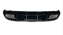 Mercedes W176 16-18 A45 Uyumlu Yedek Parça Difüzör & Egzoz Seti (Parlak Siyah) - Silver Egzoz İle (Amg Paket İçin )