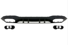 Mercedes W177 Sedan 2019+ Uyumlu Yedek Parça Difüzör & Egzoz Seti- Silver Egzoz İle