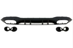 Mercedes W177 Sedan 2019+ Uyumlu Yedek Parça Difüzör & Egzoz Seti - Siyah Egzoz İle