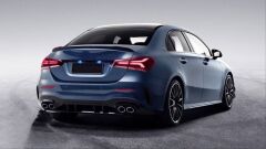 Mercedes W177 Sedan 2019+ Uyumlu Yedek Parça Difüzör & Egzoz Seti - Siyah Egzoz İle