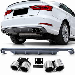 A3 8V 2016-2020 Sedan S3 Difüzör + Egzoz Ucu
