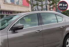 Skoda Octavia Uyumlu 2013-2018 Krom Cam Çerçevesi