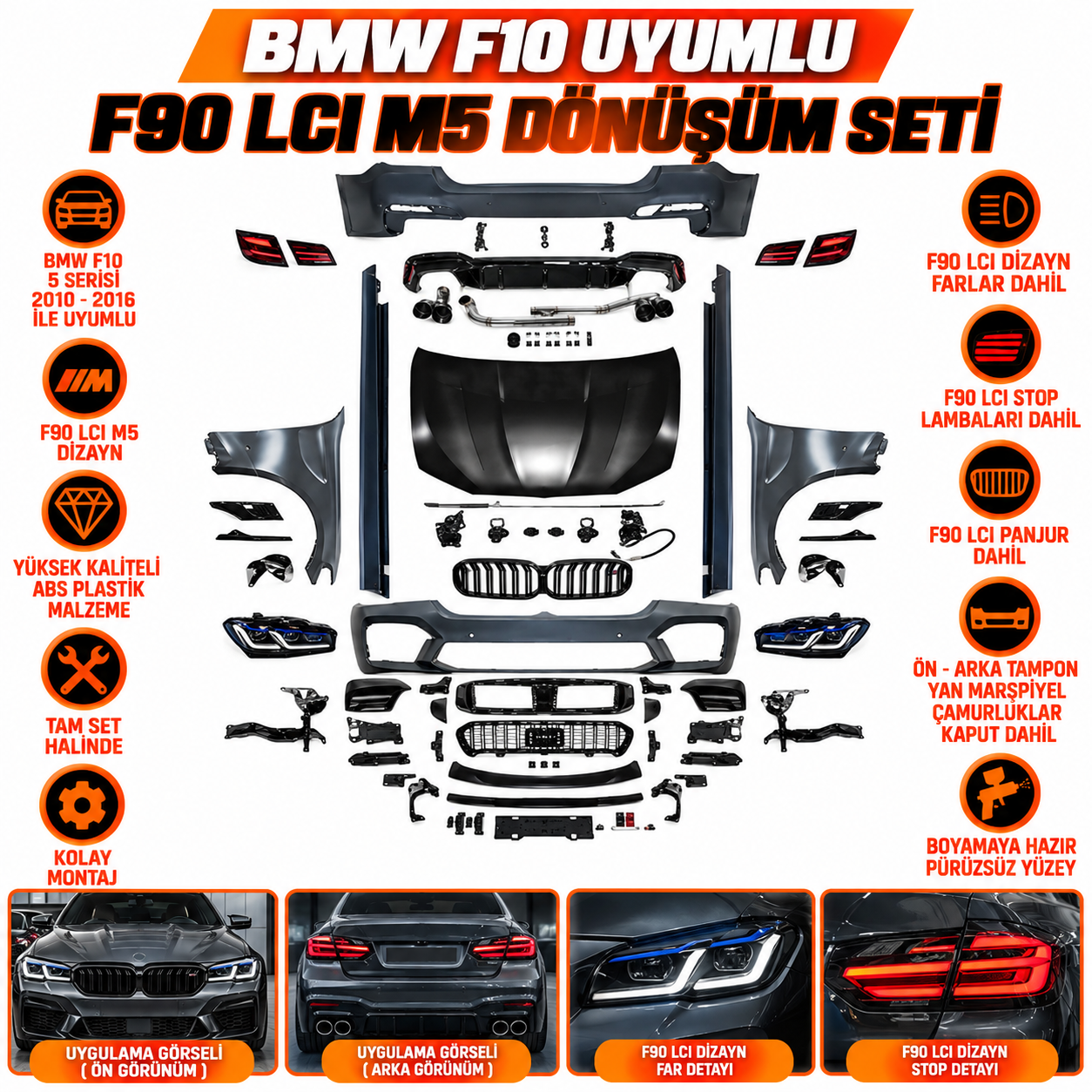 Bmw F10 Uyumlu F90 Lci M5 Dönüşüm Seti