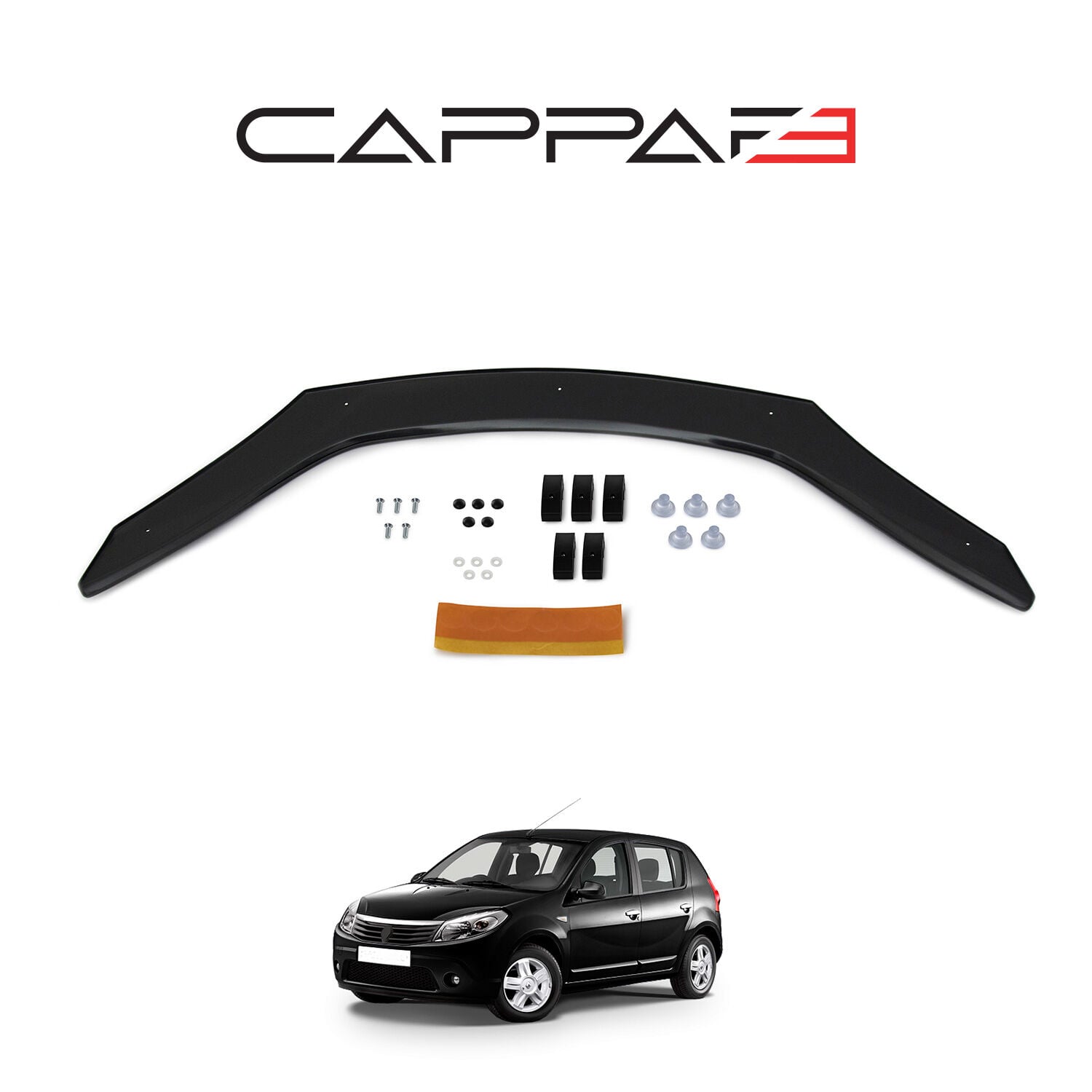 Dacia Sandero 2009-2012 Yıl Aralığı Uyumlu Kaput Rüzgarlığı 3mm