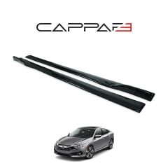 Honda Civic 10 Uyumlu Yan Marşpiyel 2 Prç. Sol ve Sağ Parlak Siyah 2016 -