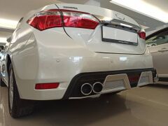 Toyota Corolla 2012-2018 İçin Uyumlu Yedek Parça Difüzör 4 Egzoz Siyah/Silver